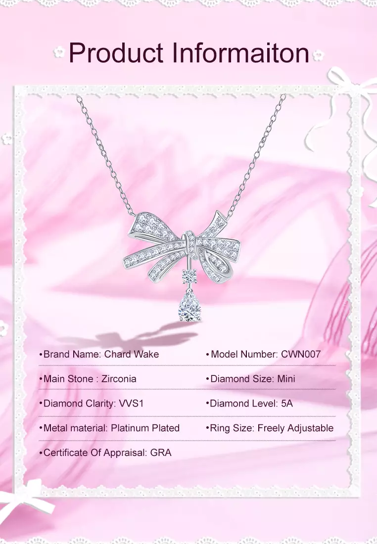 Kalung Wanita Original Elegant Necklace Perhiasan Cewek Wedding Tunangan Gift Sertifikat GRA Kotak Indah COD