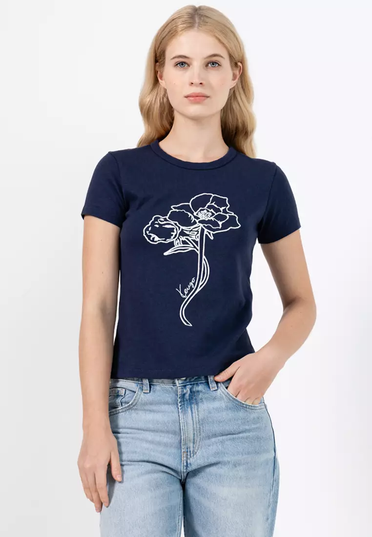 Buy KENZO Archive Rose Outlined T-Shirt 2026 Online | ZALORA