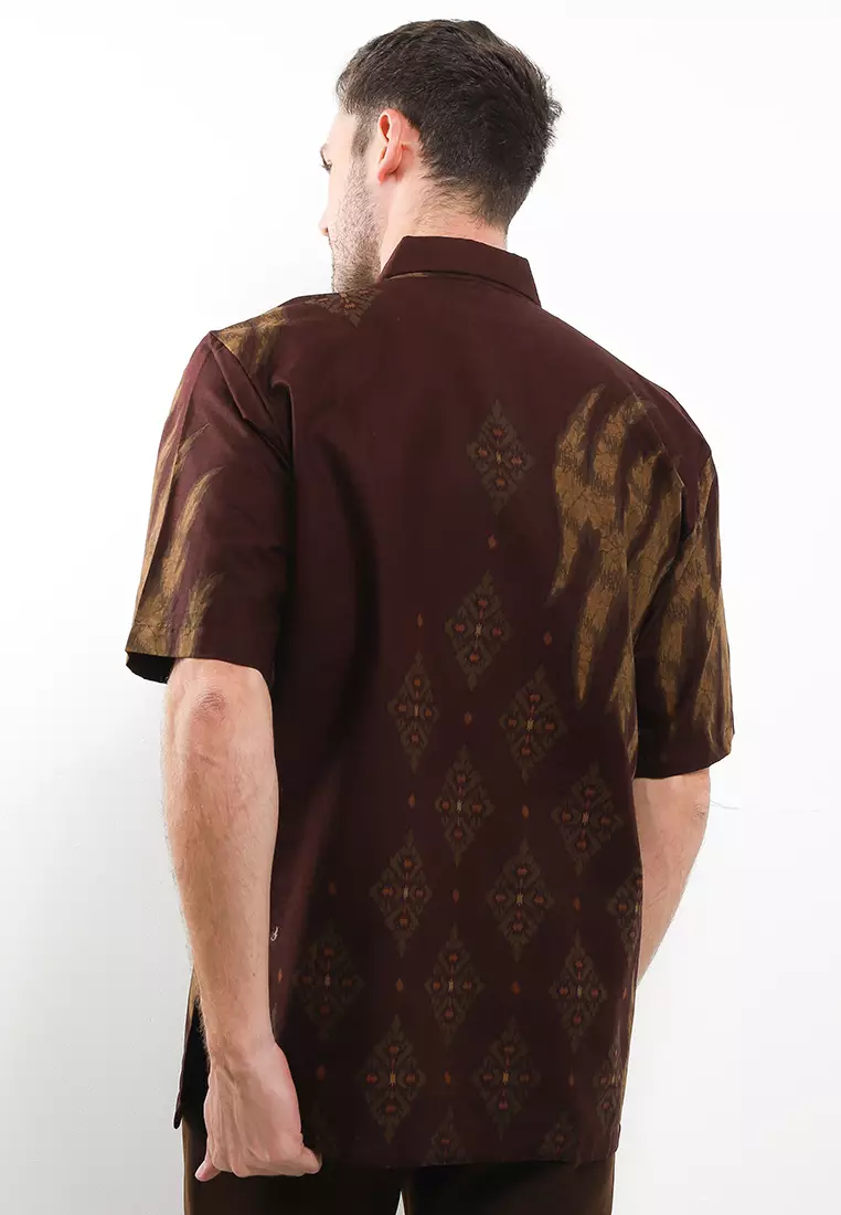BATIK TALENTA EXCLUSIVE Lengan PENDEK MAROON BINTANG