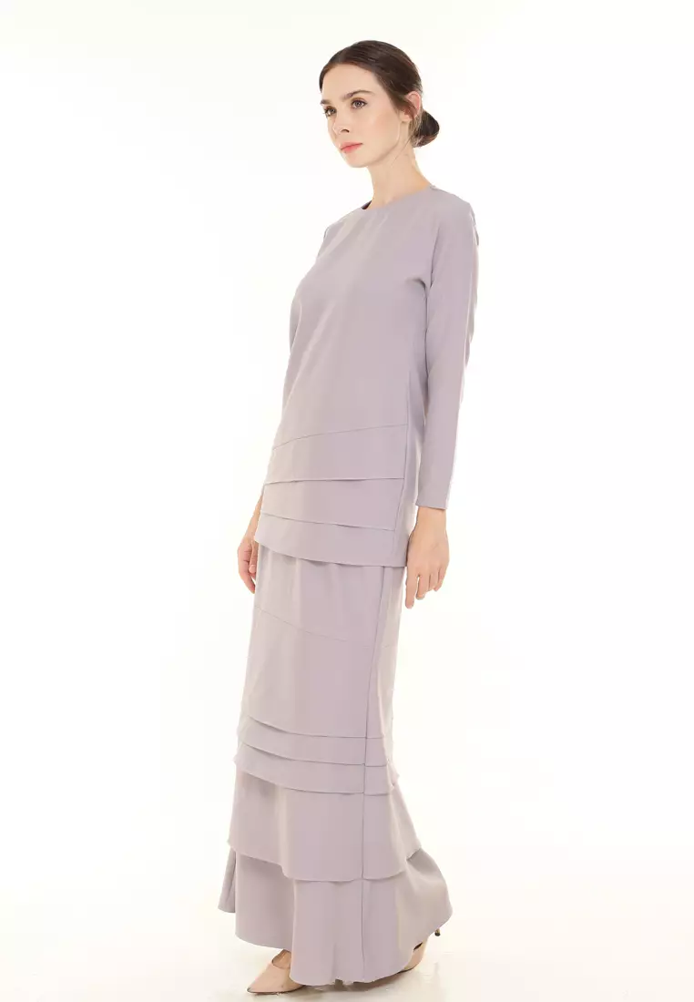 Isabella Multi Layer Kurung Modern in Silver Grey