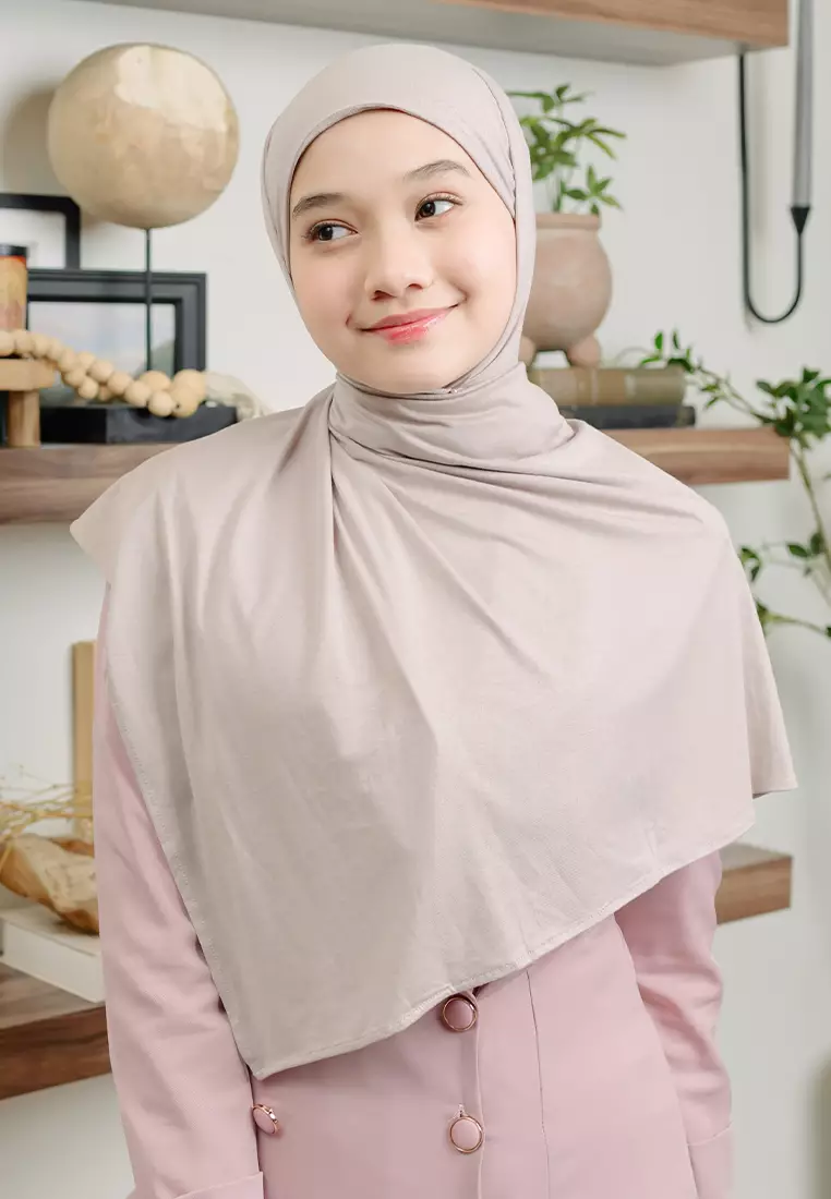 Rayna Instan Shawl (Pashmina Instan Rayon) Nude Cream