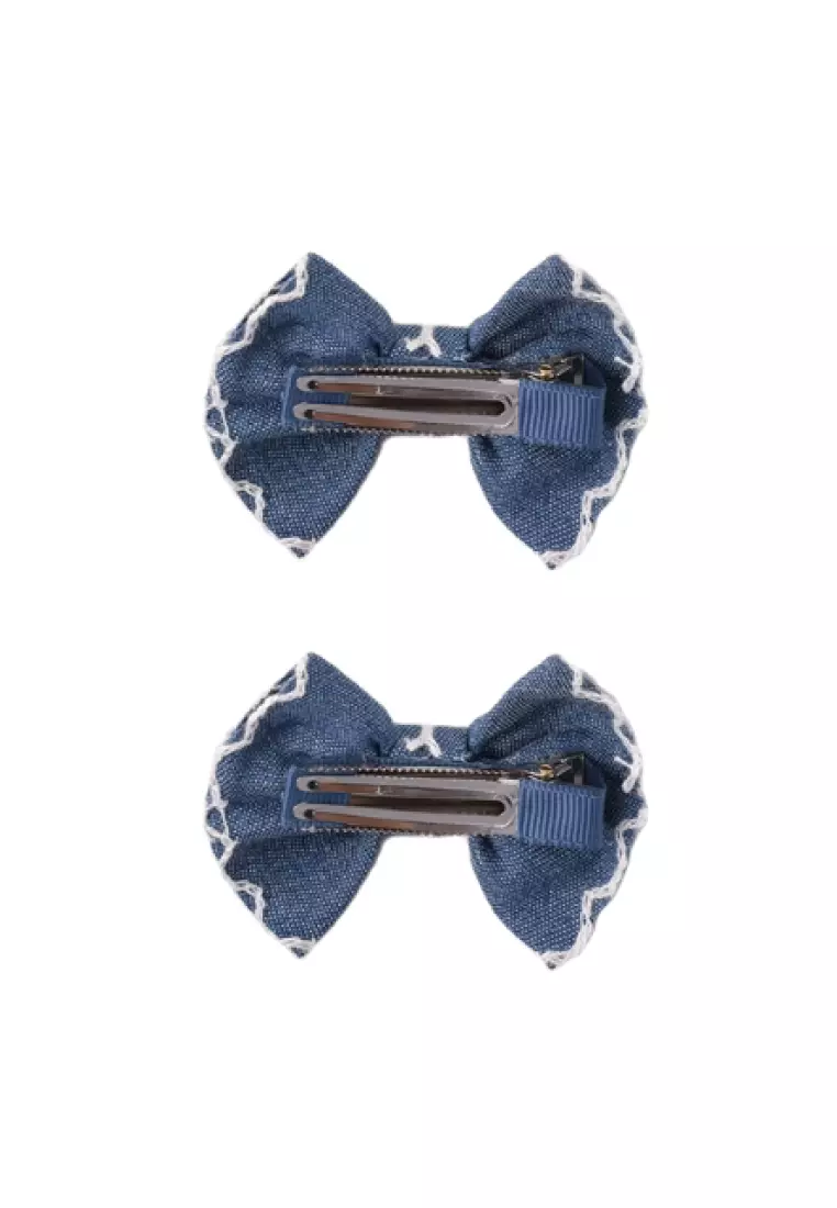 Jual Milan de sable Genevive Bow Hair clip Pair Denim / Jepit Rambut ...