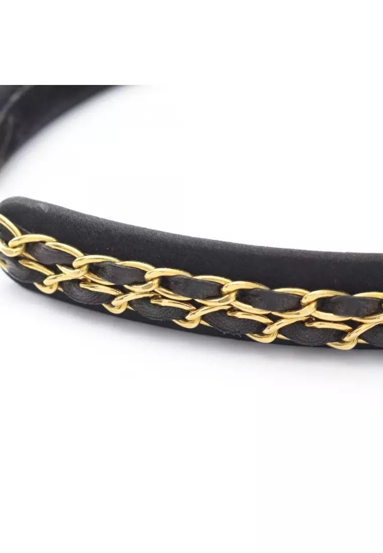Buy Chanel Pre-Loved Chanel chain headband fabric leather  display picture 1