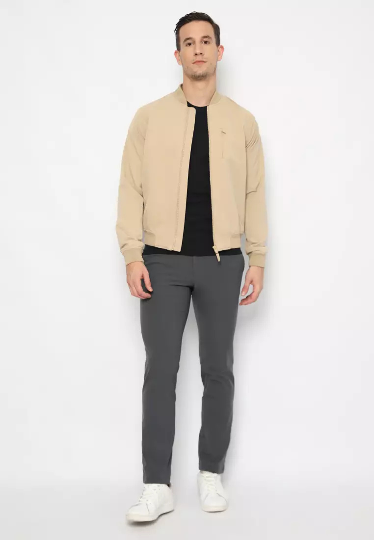 Jobb Olympius Jacket Pria Slim Fit Beige