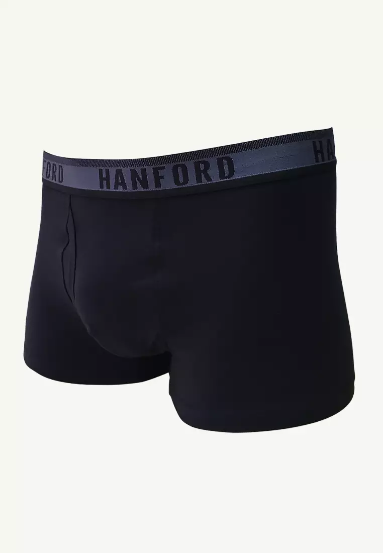 Cotton with Spandex Men's Boxer Briefs with Fly Opening Doson -Black (SinglePack) S-4X Big Plus Size