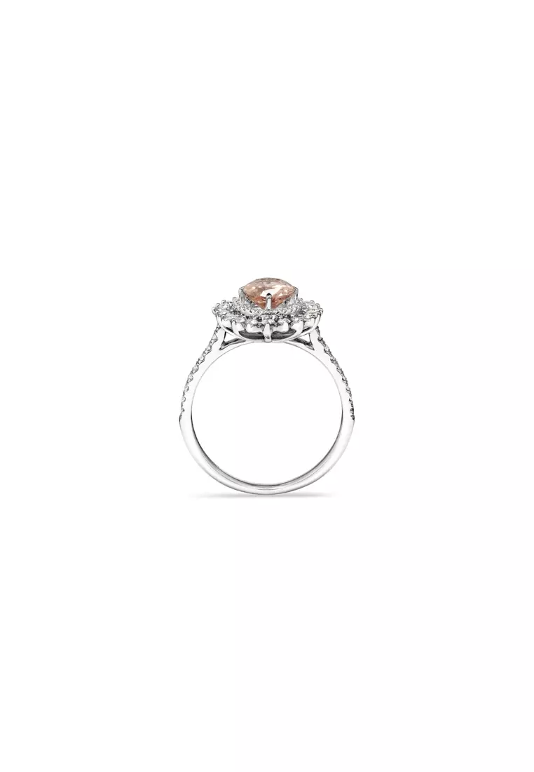 Buy Michael Hill Morganite Lacy Halo Ring with .50TW of Diamonds
