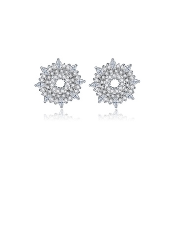Glamorousky white Simple Bright Geometric Round Stud Earrings with Cubic Zirconia 9B7FAAC7CD2916GS_1