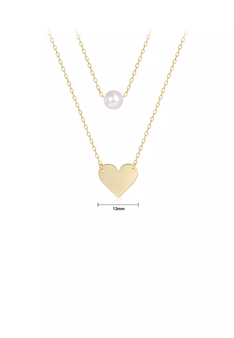Gold double heart pendant store