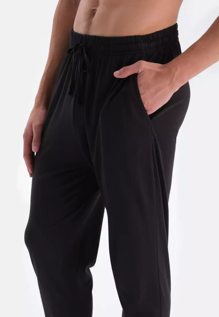 Black Trousers, Regular Fit, Sleepwear for Men