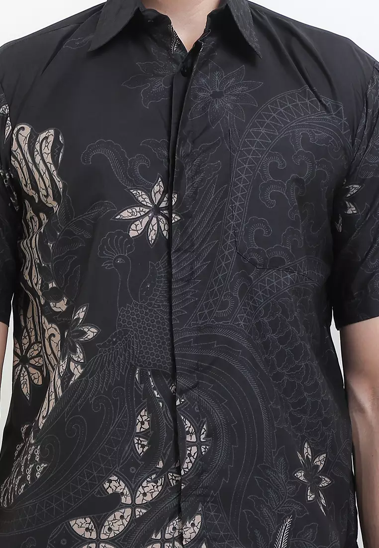 Bangau Kemeja Batik Exclusive Premium Pria Casual Modern Lengan Pendek