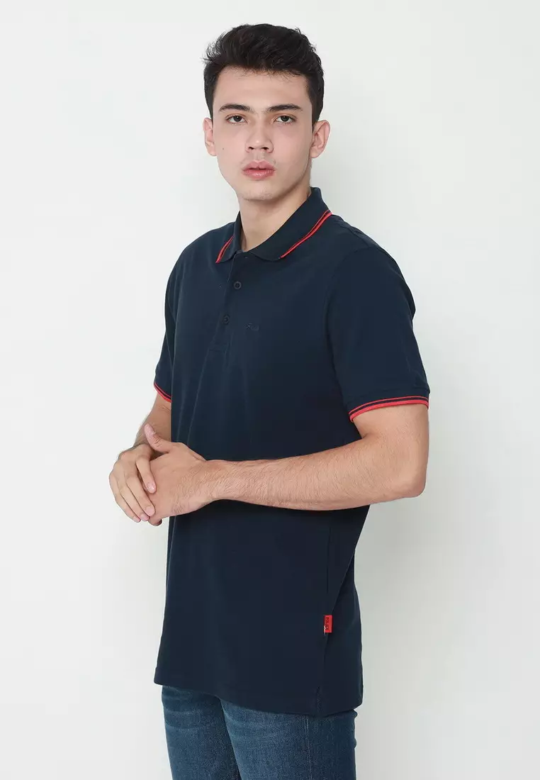 POLICE Polo Shirt Krah Stripes Pria 207200031