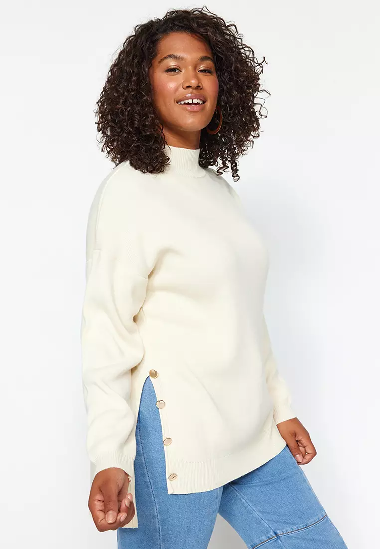 Plus size cream turtleneck online
