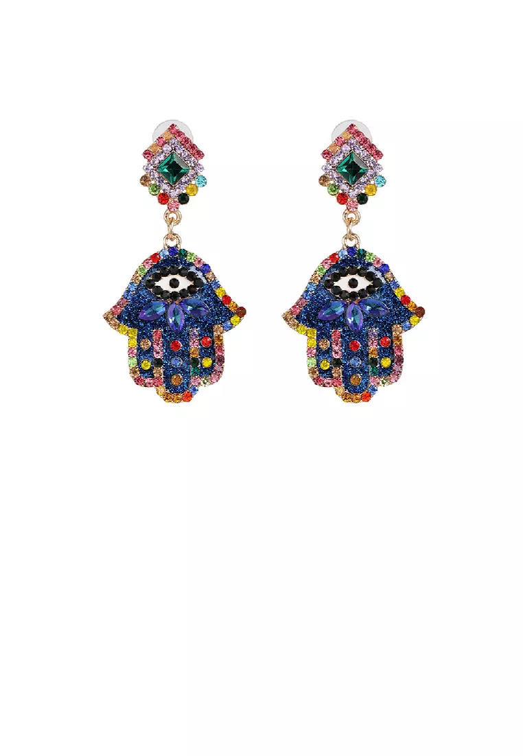 Gold hand outlet earrings