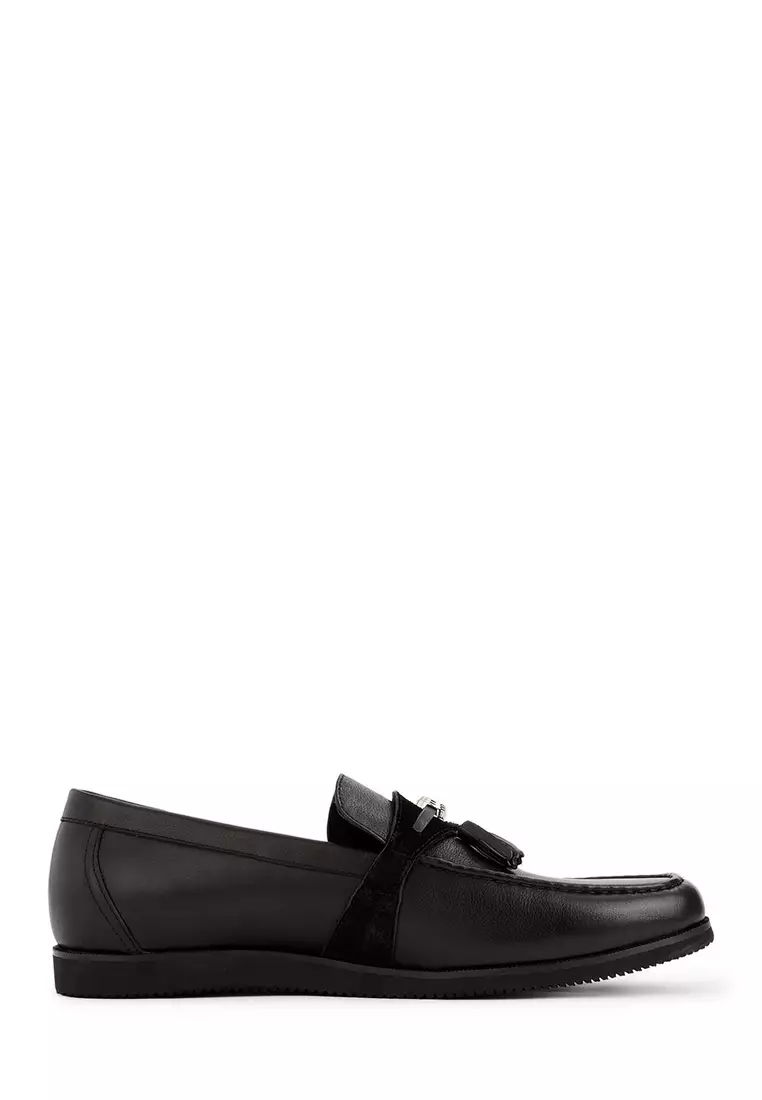 Discount on BONIA  shoes - SKU: Black Sangle Loafer Strapped Mico Loafers
