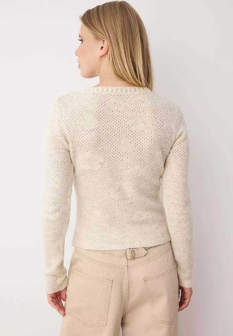 Stone Fitted/Skin Fitting Soft Textured Knitwear Cardigan