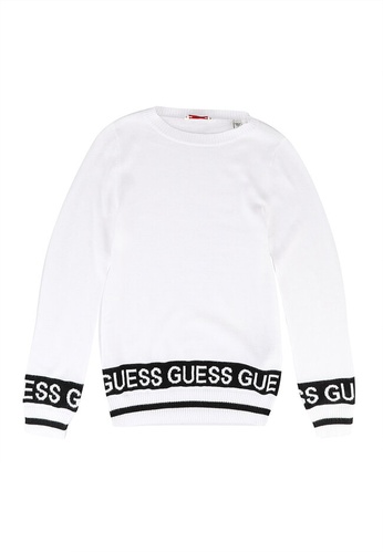 GUESS white Logo Tape Sweater 5F678KA841F3ADGS_1