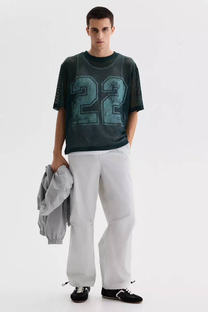 Oversized Fit Printed mesh t-shirt