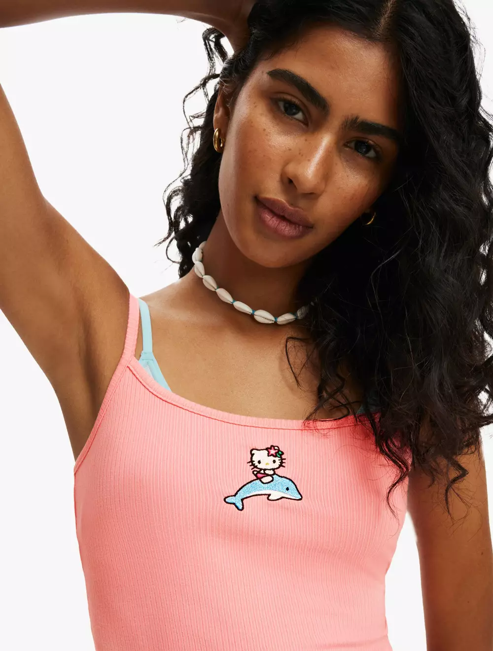 COTTON ON - UNDERWEAR & PAKAIAN TIDUR - LCN URBAN GRAPHIC CAMI - LCN SAN HELLO KITTY DOLPHIN/ CANDY PINK