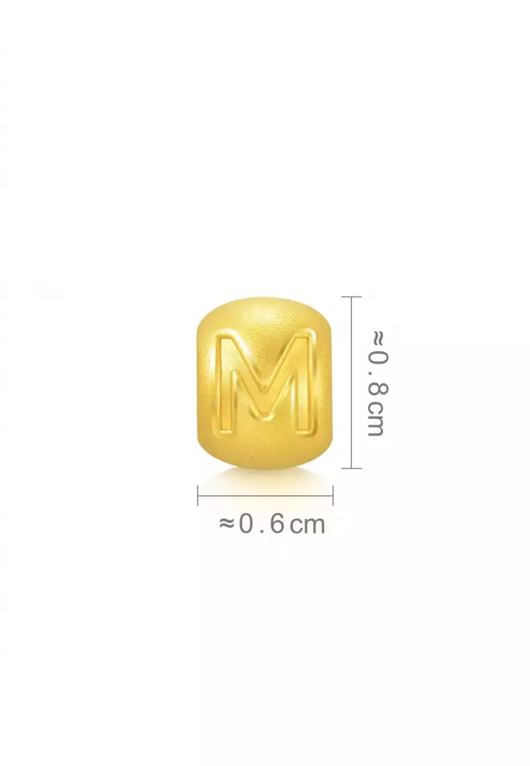Charme 999 24K Gold Letter M Alphabet Charm 92907C (Bracelet not included)