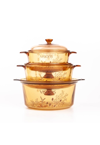 Visions Visions 6pcs Ceramic Glass Casserole Set - Country Rose A462AHL72F7599GS_1
