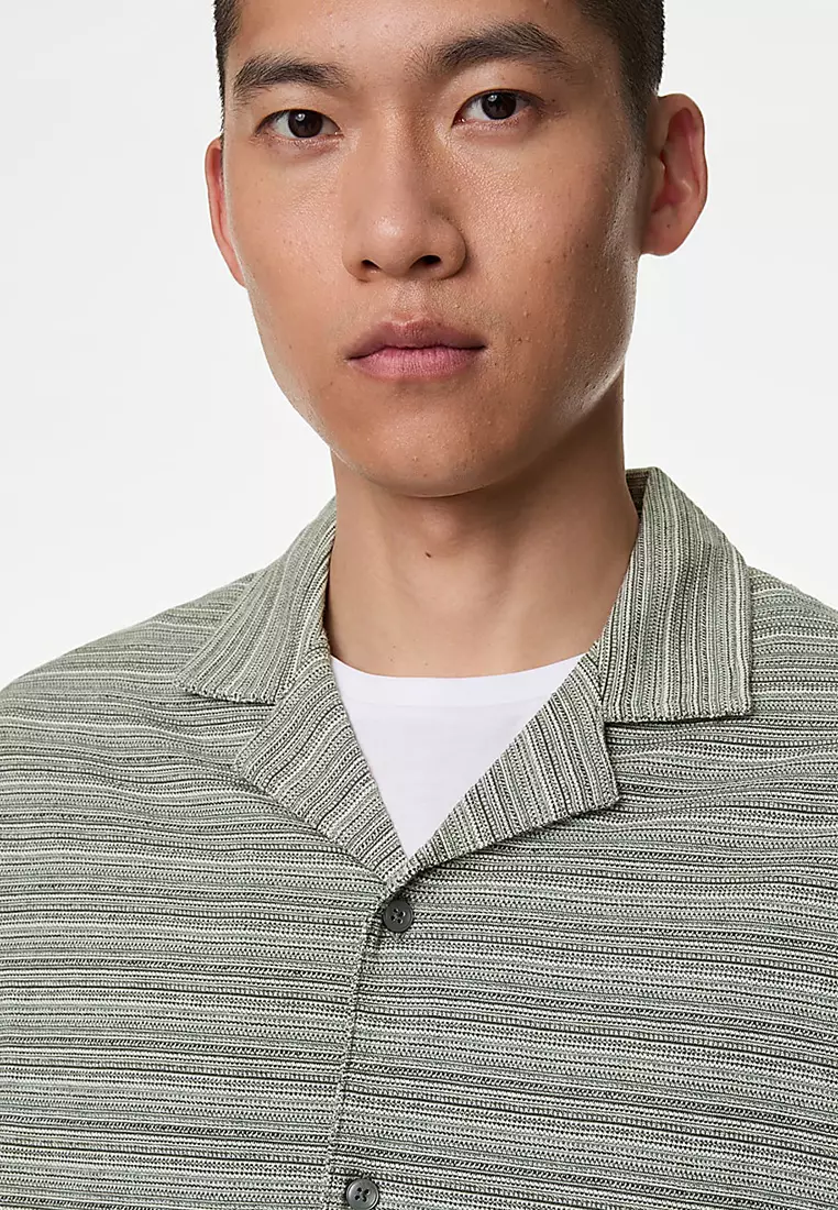 Cotton Rich Button Through Polo Shirt
