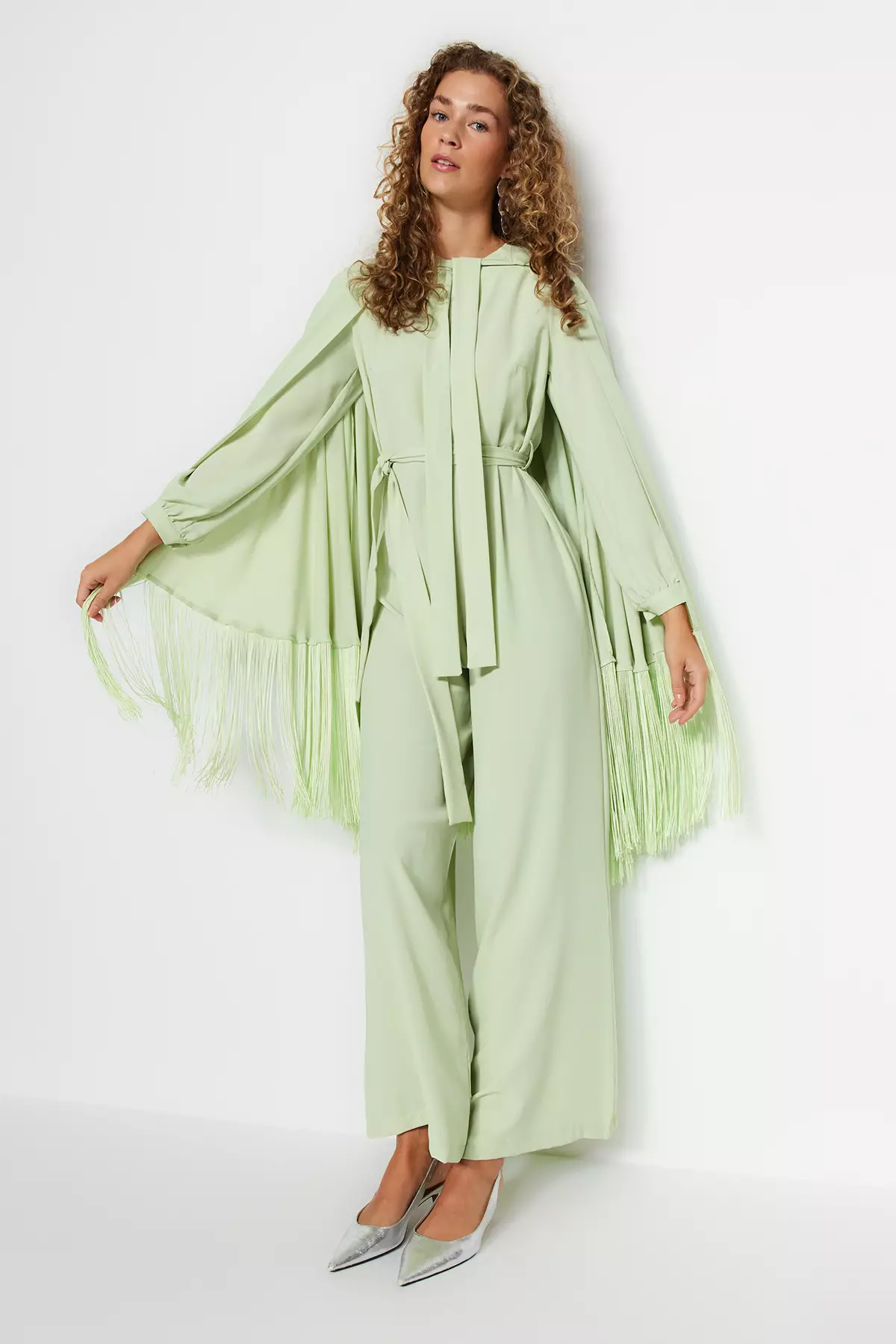 Green store cape jumpsuit