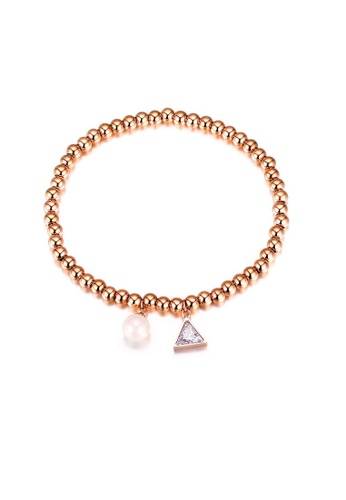 Air Jewellery gold Luxurious Triangle Bracelet In Rose Gold EB393AC981A28BGS_1
