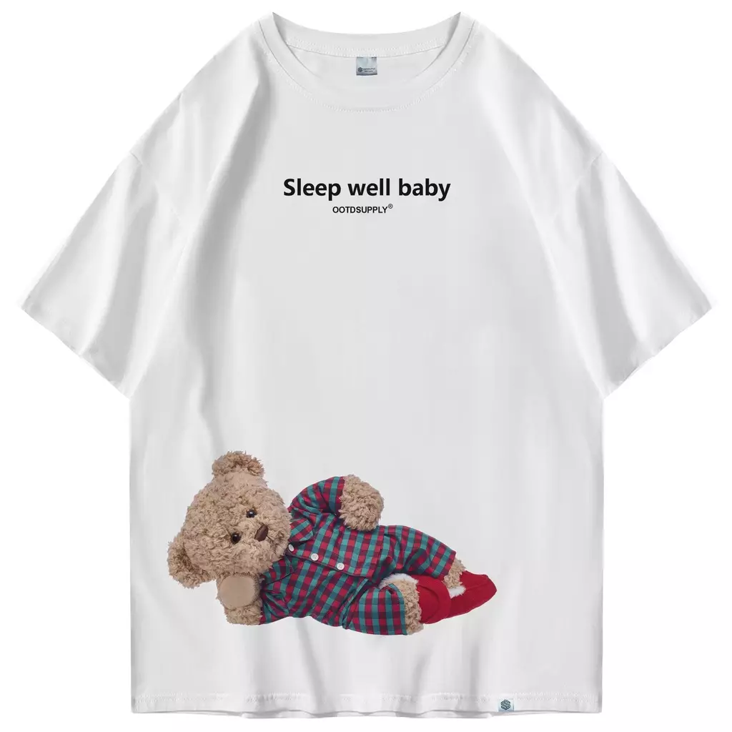 OOTDSUPPLY Oversized Tshirt Sleepwell White l kaos oversized pria dan wanita