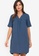 ZALORA WORK blue Cut Out Notch Neck Dress 99070AA1686251GS_1