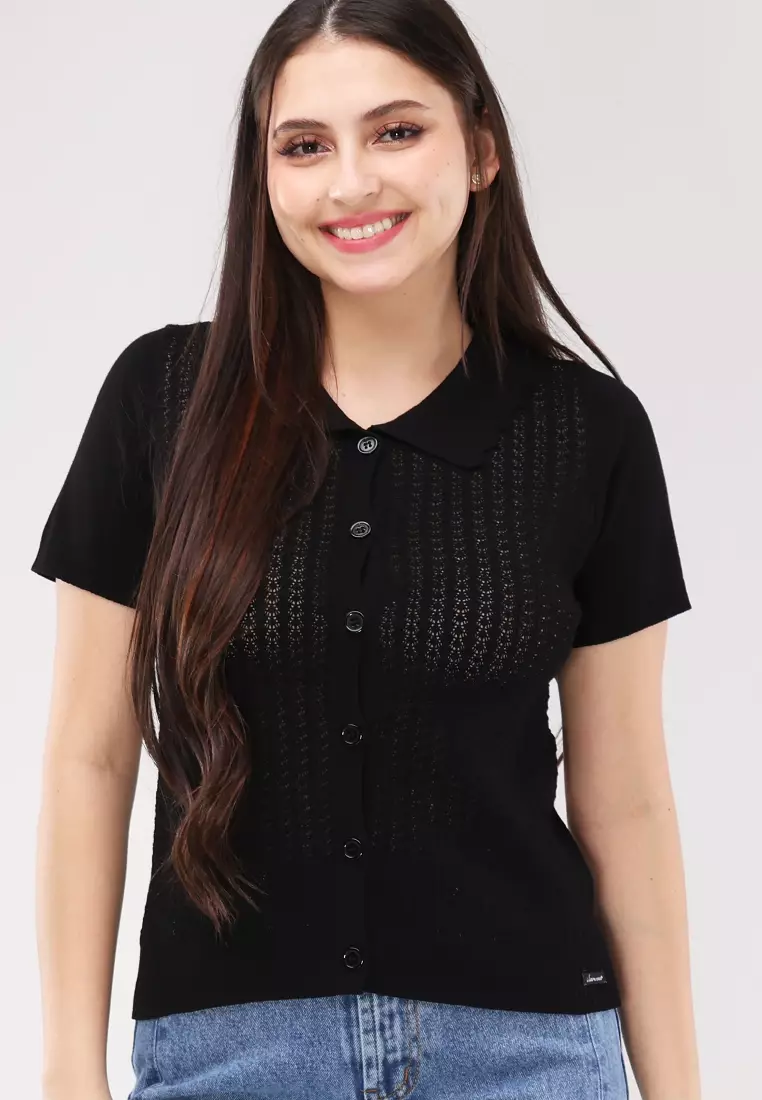 Knitted Short Sleeves Blouse