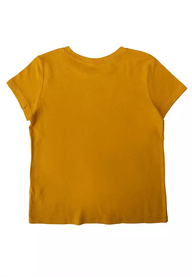 navy and yellow t shirt