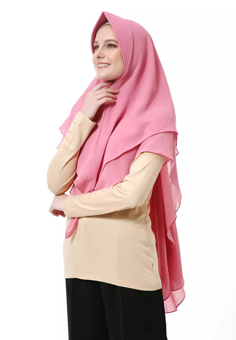 Putri Jilbab Muslimah Wanita Motif Polos Relaxed Fit High Quality Premium - Flaminggo