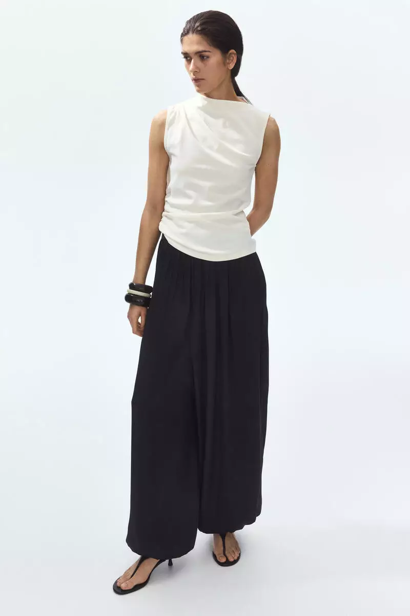 Draped crinkled top