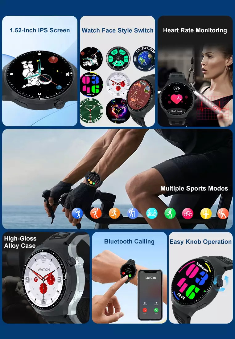 GT4 PRO smartwatch jam tangan couple sport watch tipis simple jam tangan pria wanita mendukung hp whatsapp Grey