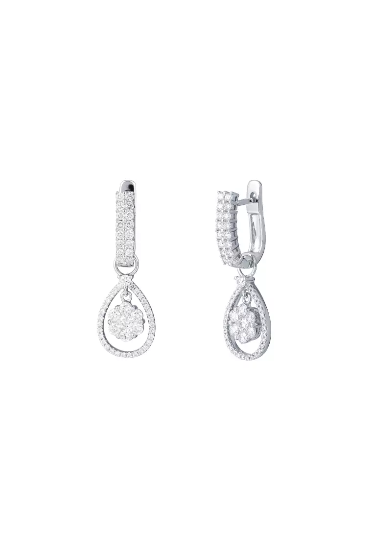 TOMEI Diamond Earrings, White Gold 750