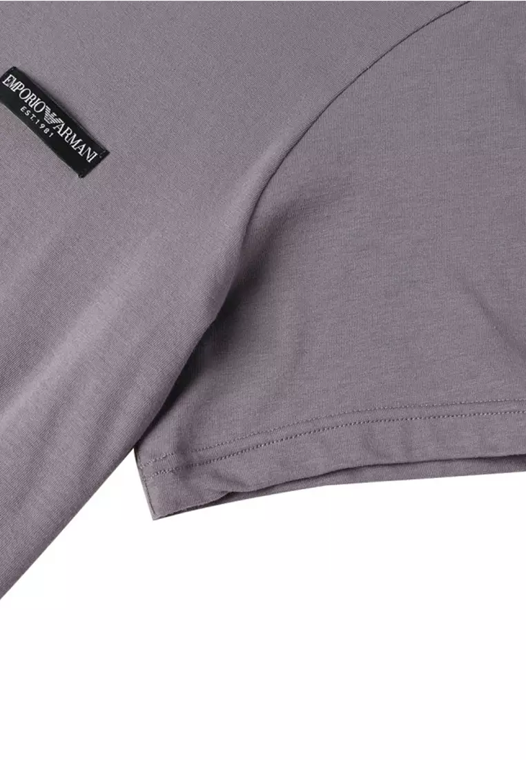 Men's Short Sleeved T-Shirt in Gray Purple Black EM000391 AF10777
