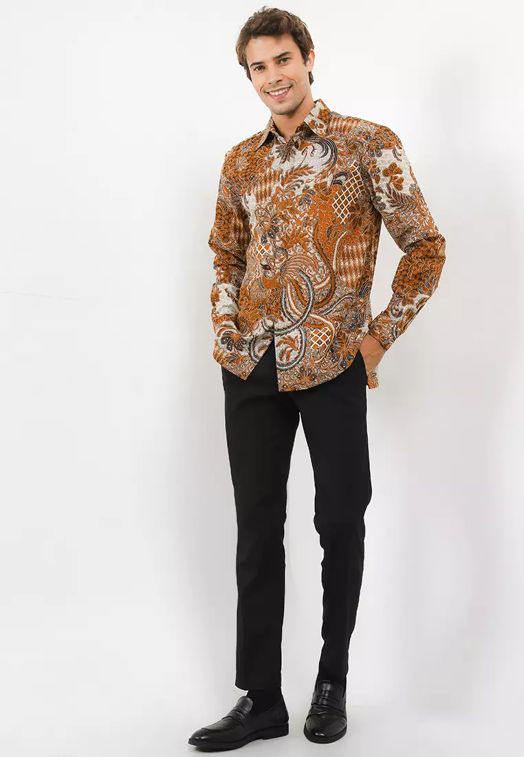 Aldi Shirt Kemeja Batik Sogan Katun Lengan Panjang