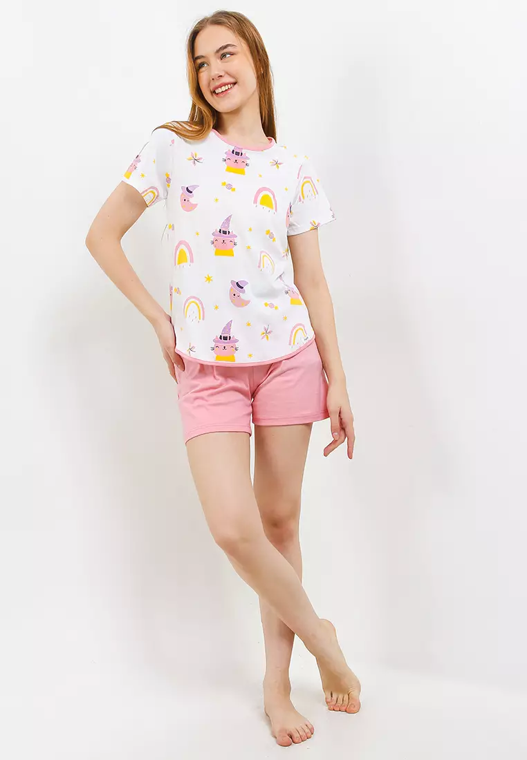 Pyjama Baju Tidur  Short Sleeve Short Pants Sleepwear