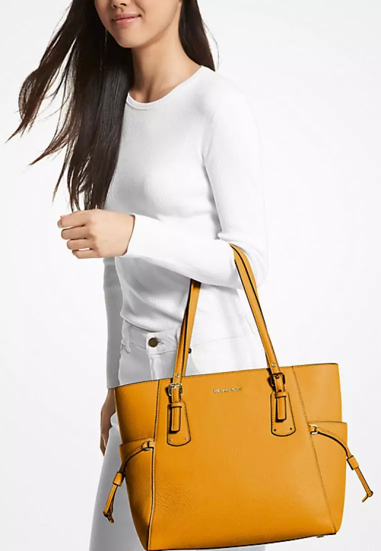 Voyager east west crossgrain leather tote store