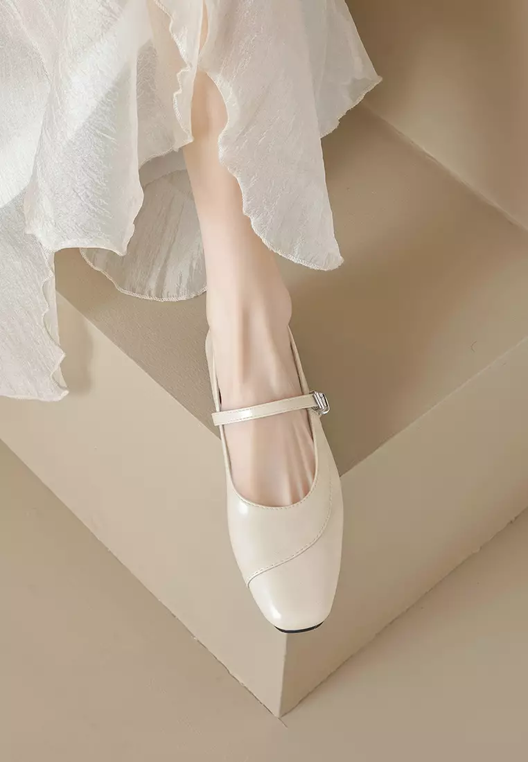 French Style Microfiber Leather Mary Jane Shoes WW821-2