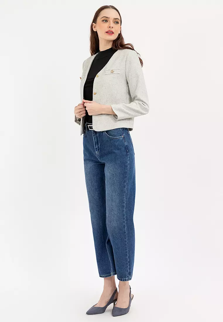 Light Heathered Woolen Blazer