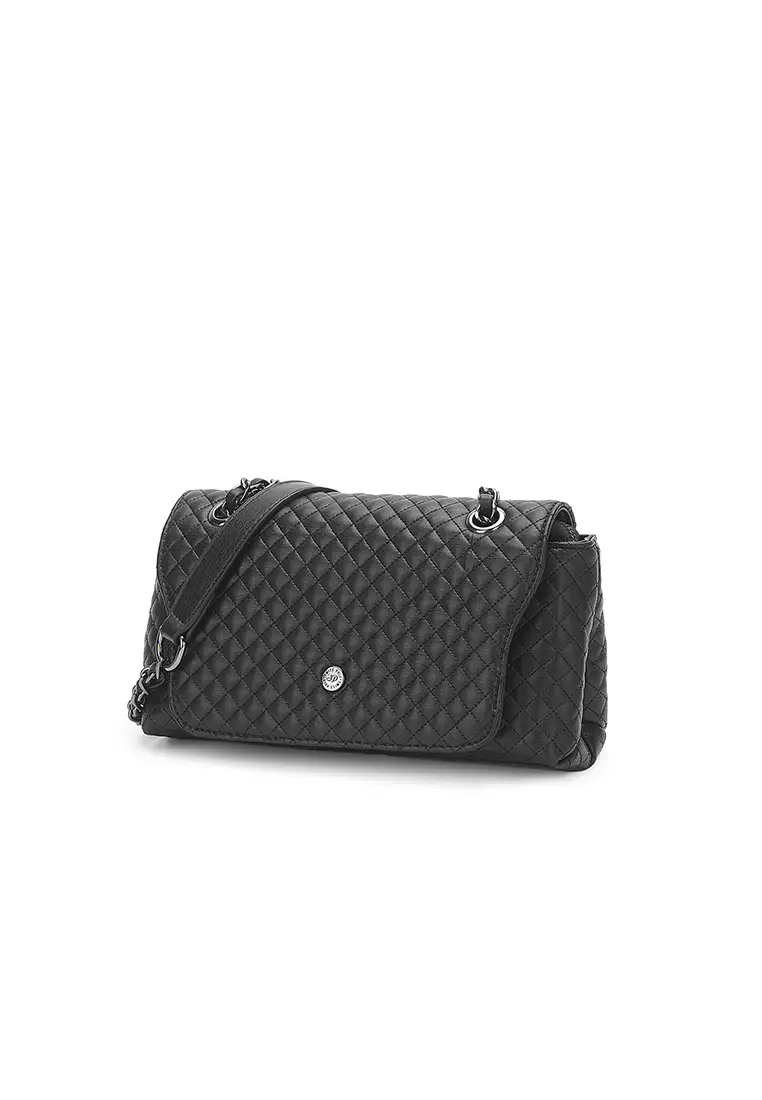 Quilted Sling Bag / Crossbody Bag - Black