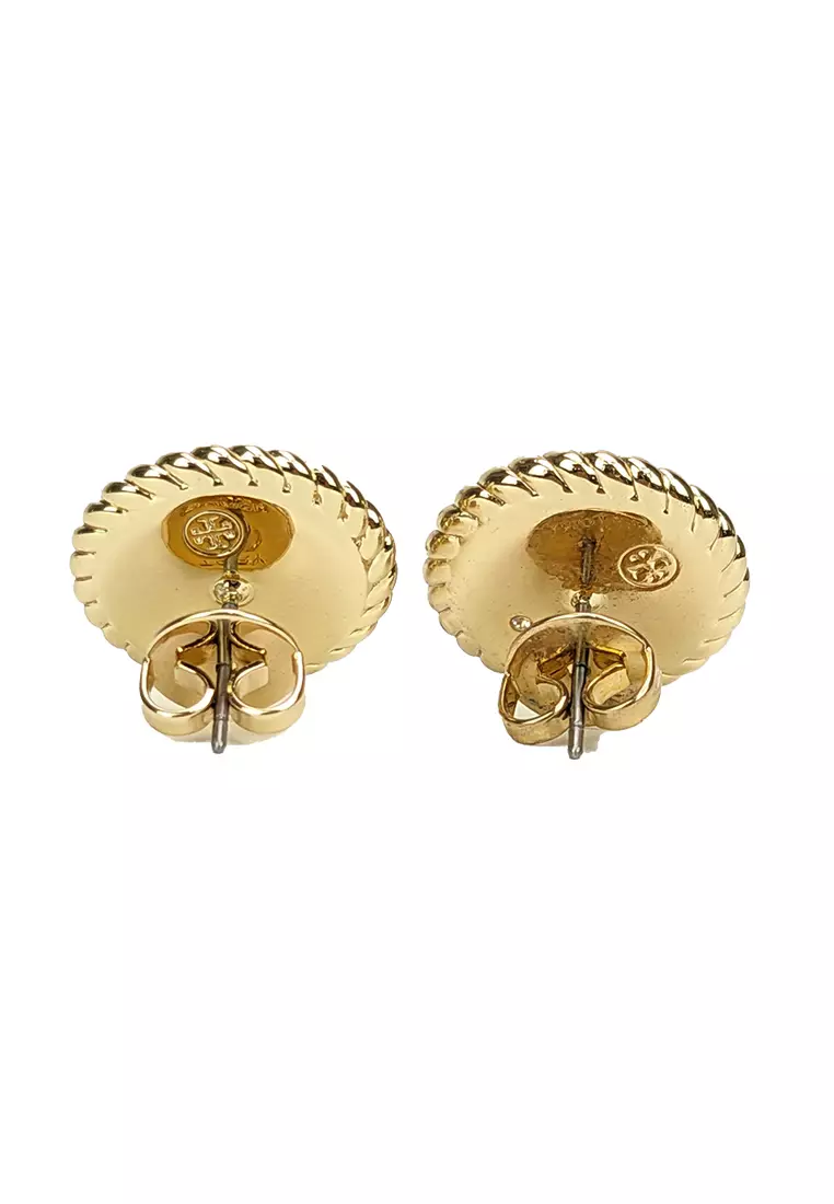 Tory burch rope 2024 logo stud earrings