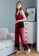 LYCKA red LCB2158-Lady Casual Pajamas Two Pieces Set-Red 062DEUSB4A469FGS_2