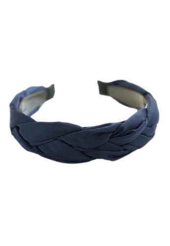 Kings Collection blue Silk Satin Braid Headband (UPHA20156) 30811ACEACCA0CGS_1