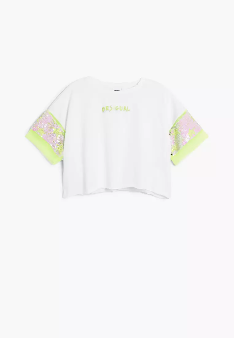 Short-sleeve sequin T-shirt