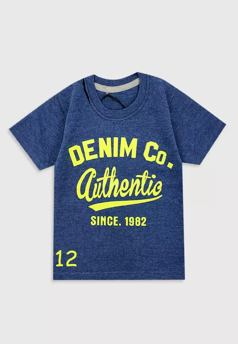 Wakakids Setelan Anak Laki Laki Denim Authentic 2602 Biru Abu