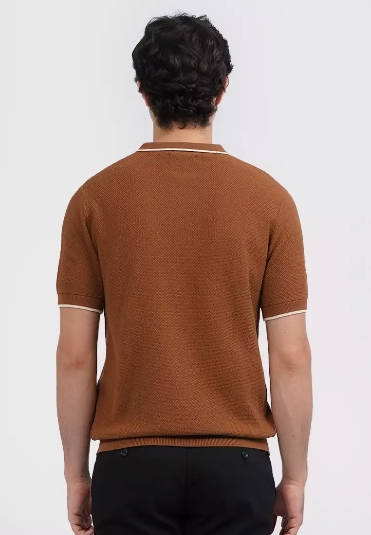 Short Sleeve Zipper Polo Shirt