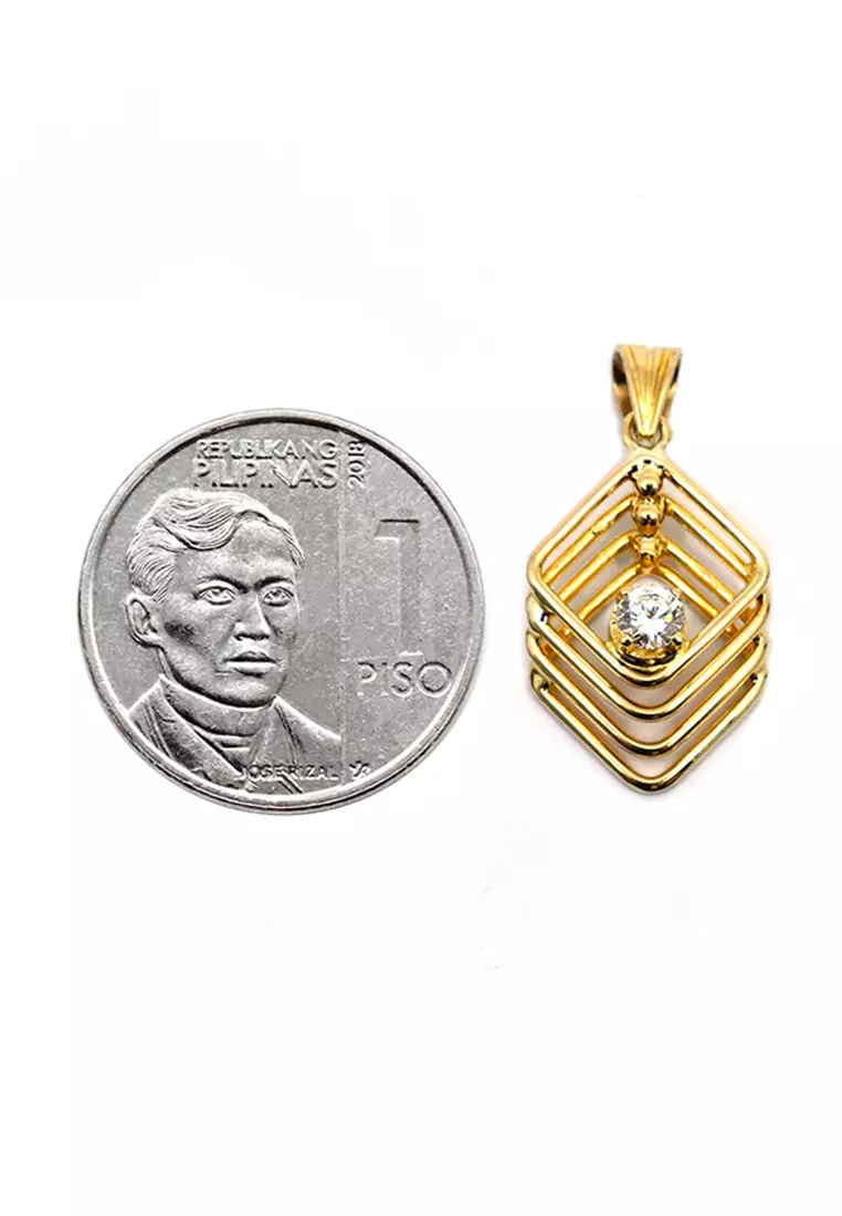 14K Locally Made Yellow Gold Pendant with Diamonds