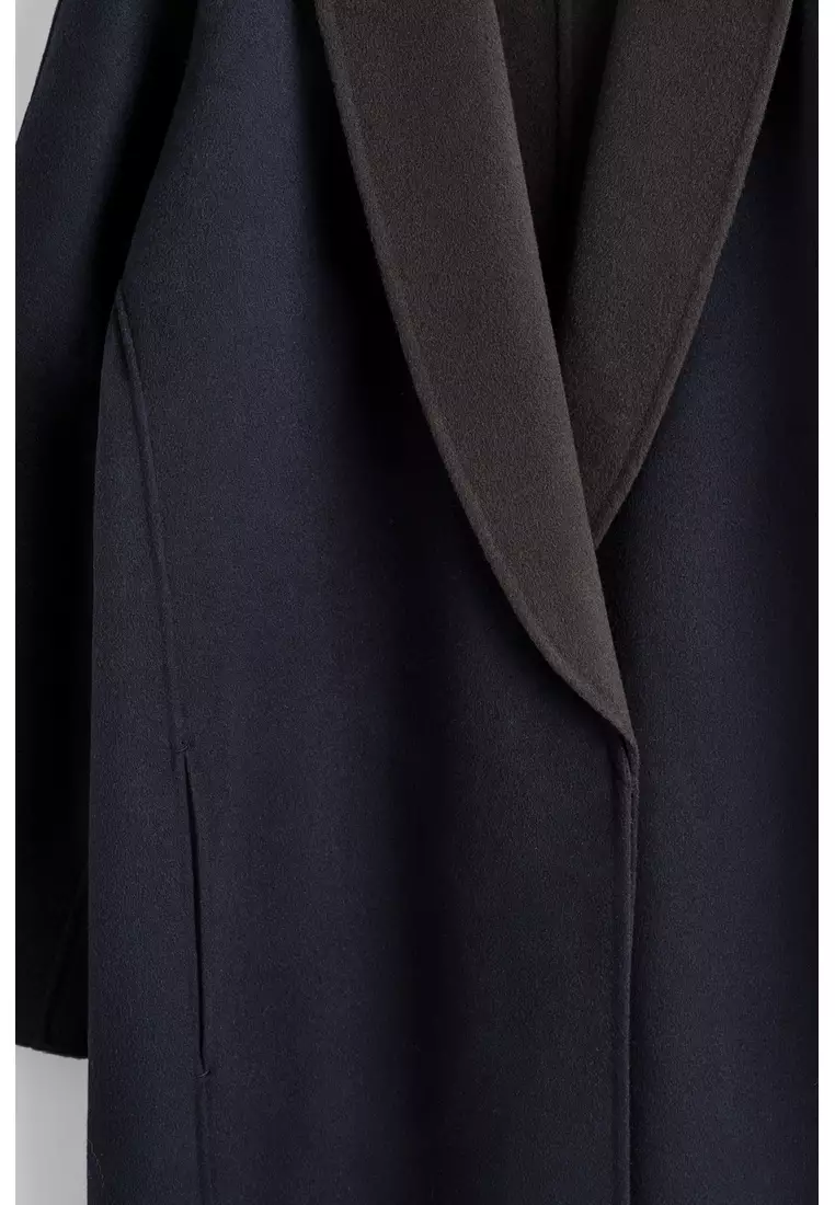 DOUBLE-FACED WOOL SHAWL-COLLAR COAT